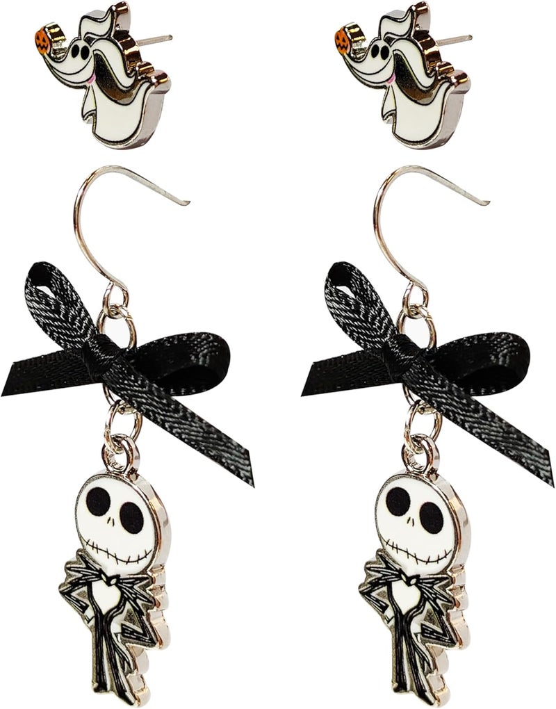 Luv Her The Nightmare Before Christmas Jewelry Hypoallergenic Earrings for Girls, Stud Earrings & Fishhook Earring Sets with Charms One Size Fits All Gifts Age 4+ - Image 1